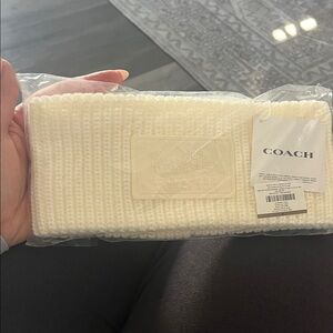 Coach Ivory Knit Headband